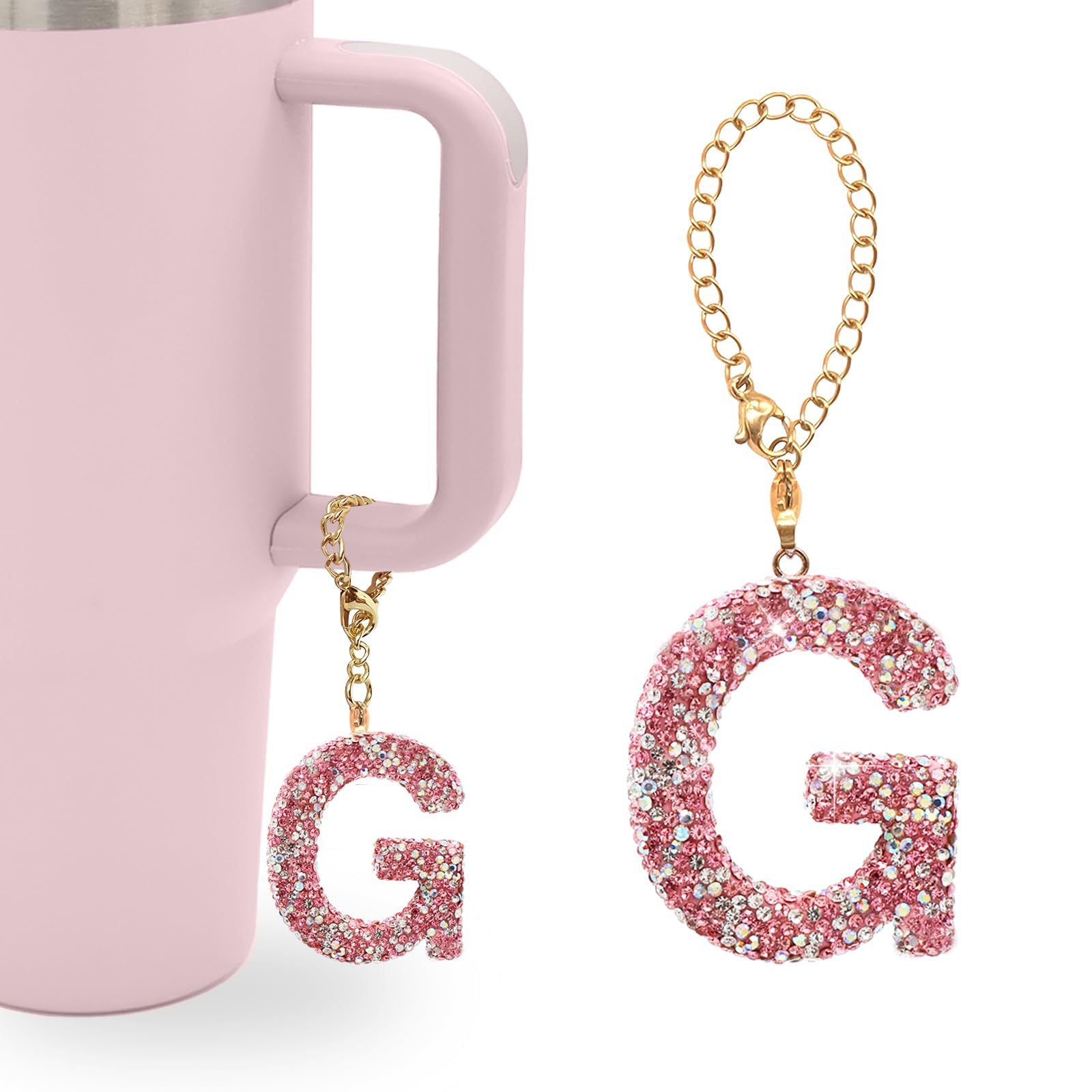 Wholesale Pink Diamond English Letter Water Cup Chain Pendant Cup Accessories